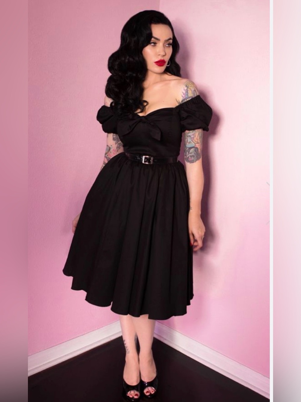 Vixen by Micheline Pitt Black Vixen Swing Dress